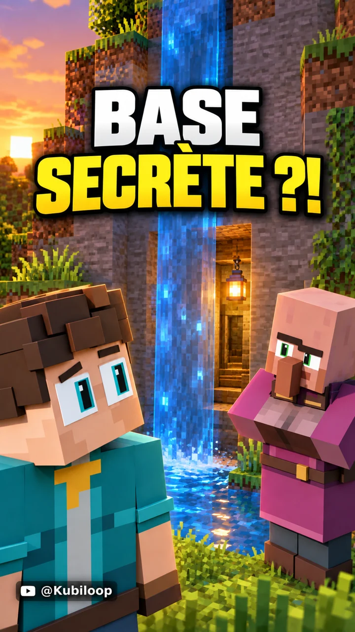 La cascade cache un bunker ! | Minecraft